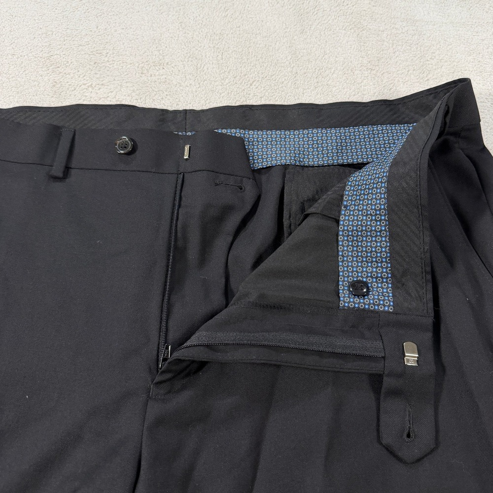 Lauren Ralph Lauren Mens 38x30 Black Wool Blend Dress Pants Natural Stretch EUC - Picture 4 of 12